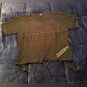 VENUS Brown Crochet Top